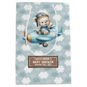 Aangepaste Baby showers tas met Teddy Bear Pilot A Medium Cadeauzakje (Voorkant)