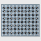 Aangepaste Baby Sonogram Blue Snowflake Holiday Cadeaupapier (Vlak)