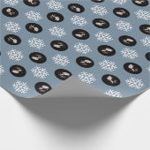 Aangepaste Baby Sonogram Blue Snowflake Holiday  Cadeaupapier (Hoek)