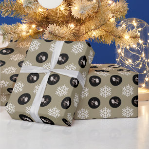 Aangepaste Baby Sonogram Gold Snowflake Holiday Cadeaupapier