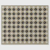 Aangepaste Baby Sonogram Gold Snowflake Holiday Cadeaupapier (Vlak)