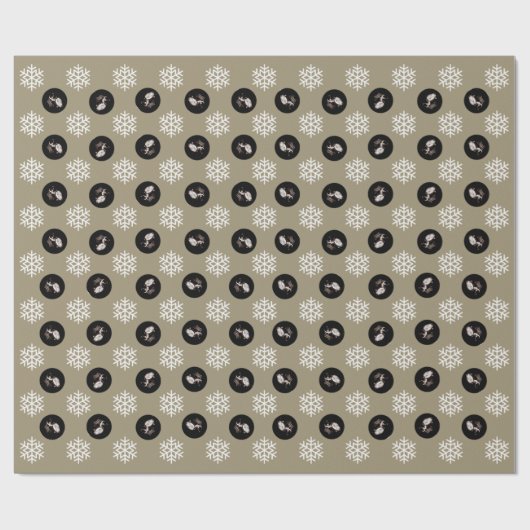 Aangepaste Baby Sonogram Gold Snowflake Holiday  Cadeaupapier (Vlak)