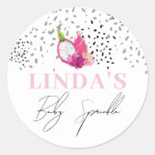Aangepaste Baby Sprinkle Dragon Fruit Pitaya Ronde Sticker (Voorkant)