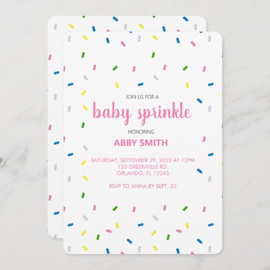 Aangepaste Baby sprinklerinstallatie Kaart (Voorkant / Achterkant)