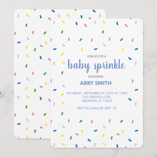 Aangepaste Baby sprinklerinstallatie Kaart (Voorkant / Achterkant)