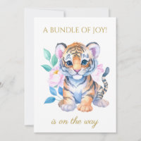 Aangepaste Baby Tijger met bloemetjes Baby shower