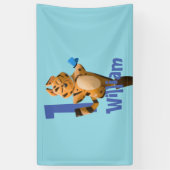 Aangepaste baby tijger ruit eerste verjaardag vlag spandoek (Verticaal)