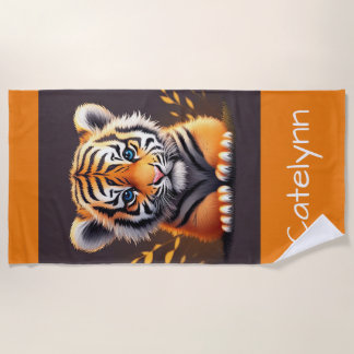 Aangepaste Baby tijger Strandlaken