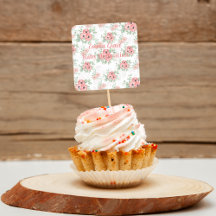Aangepaste baby-toewijding saliegroen & roze bloem
