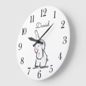 Aangepaste Baby van Waterverf Elephant Nursery Grote Klok (Hoek)