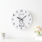 Aangepaste Baby van Waterverf Elephant Nursery Grote Klok (Huis)