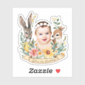 Aangepaste Baby Verjaardag Sticker Party Favor Woo (Vel)