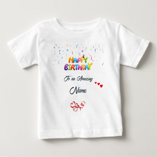 Aangepaste Baby verjaardagscadeau T-shirt – zacht  (Voorkant)
