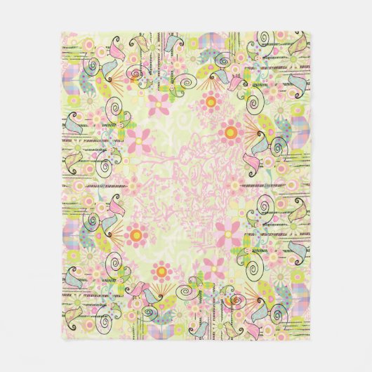 Aangepaste Baby vogeltuin Fleece Deken (Voorkant)