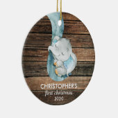 Aangepaste baby voor eerste kerstmis keramisch ornament (Rechts)