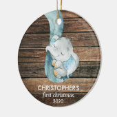Aangepaste baby voor eerste kerstmis keramisch ornament (Links)