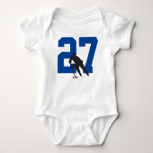 Aangepaste Baby voor Hockey Player Number Romper (Voorkant)