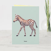 Aangepaste Baby Zebra op zaterdag Kaart (Achterkant)