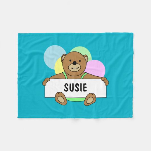 Aangepaste babybedden fleece deken (Voorkant (Horizontaal))