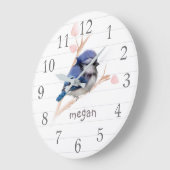 Aangepaste babyblauwe jay-ursery wandklok (Hoek)