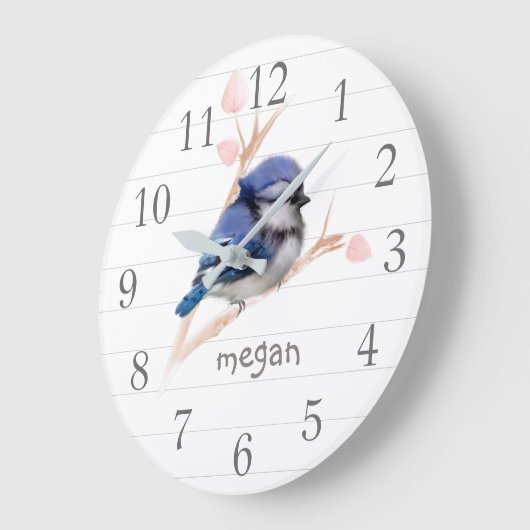 Aangepaste babyblauwe jay-ursery wandklok (Hoek)