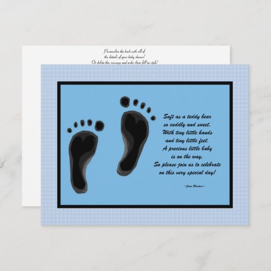 Aangepaste babydouche-Baby Kaart (Voorkant / Achterkant)