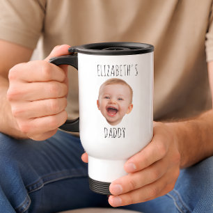 Aangepaste babyface  Baby lacht foto  Reisbeker