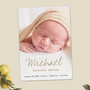 Aangepaste babyfoto-aankondigingskaart aankondiging