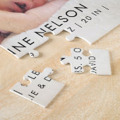 Aangepaste babyfoto als aandenken bij geboorteaank legpuzzel (Zijkant)