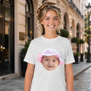 Aangepaste babyfoto, babyfoto gezicht t-shirt
