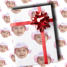 Aangepaste babyfoto, babygezichtsfoto cadeaupapier