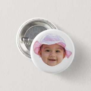 Aangepaste babyfoto, babygezichtsfoto ronde button 3,2 cm