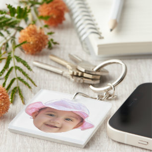 Aangepaste babyfoto, babygezichtsfoto sleutelhanger