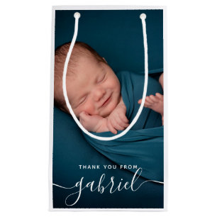 Aangepaste babyfoto dank je van naam favoriet klein cadeauzakje