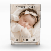 Aangepaste babyfoto geboorte statistieken fotoblok (Voorkant)