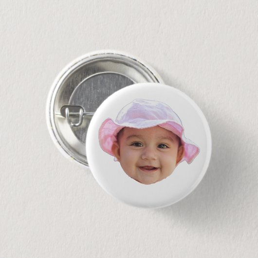 Aangepaste babyfoto gezicht ronde button 3,2 cm (Voorkant /achterkant)