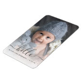 Aangepaste babyfoto hallo geboorteaankondiging magneet (Linkerzijde)