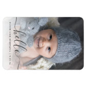 Aangepaste babyfoto hallo geboorteaankondiging magneet (Horizontaal)