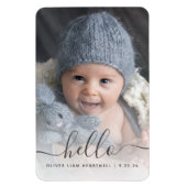 Aangepaste babyfoto hallo geboorteaankondiging magneet (Verticaal)