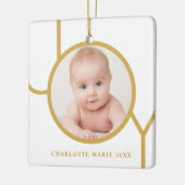 Aangepaste babyfoto kerstvakantie keramisch ornament (Links)