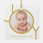 Aangepaste babyfoto kerstvakantie keramisch ornament (Achterkant)