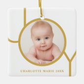 Aangepaste babyfoto kerstvakantie keramisch ornament (Voorkant)