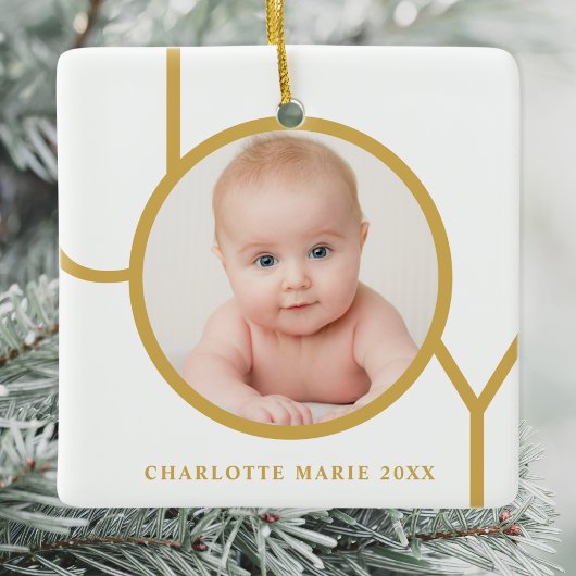 Aangepaste babyfoto kerstvakantie keramisch ornament