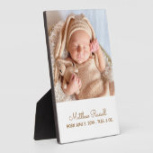 Aangepaste babyfoto met geboortestatistieken fotoplaat (Zijkant)