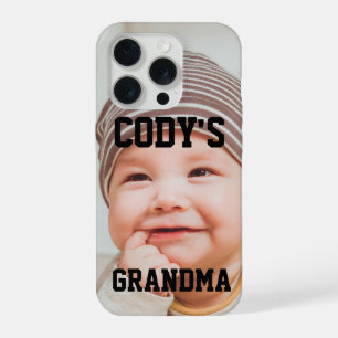 Aangepaste babyfoto oma trots iPhone 15 pro case