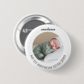 Aangepaste babyfoto verjaardagsknop ronde button 5,7 cm (Voorkant /achterkant)