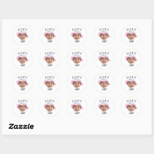 Aangepaste babygezicht foto Nieuwe papa Ronde Sticker