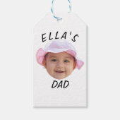 Aangepaste babygezicht foto nieuwe vader cadeaulabel (Voorkant)
