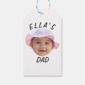Aangepaste babygezicht foto nieuwe vader cadeaulabel (Achterkant)