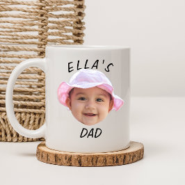 Aangepaste babygezicht foto nieuwe vader koffiemok